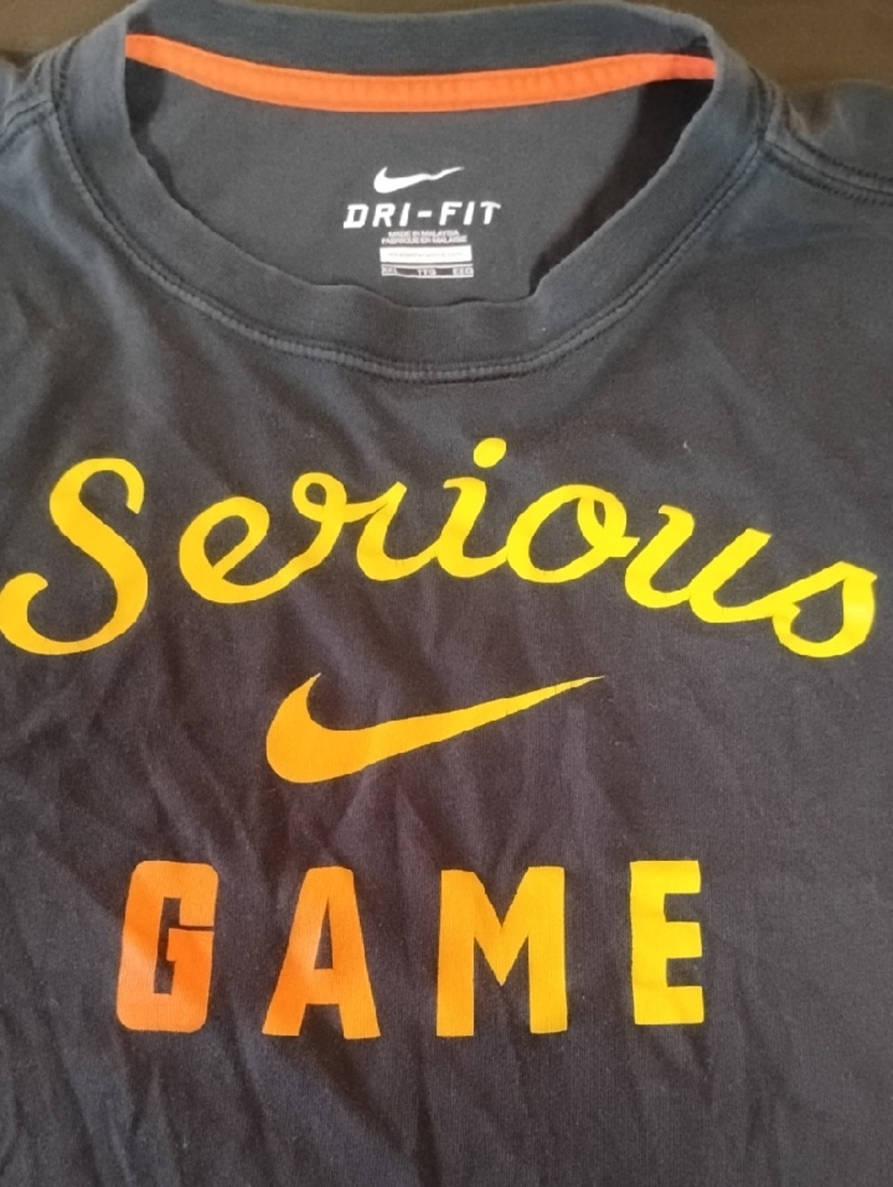 Nike Dri-FIT "Serious Game" Navy Performance Tee Xxl - Picture 2 of 3